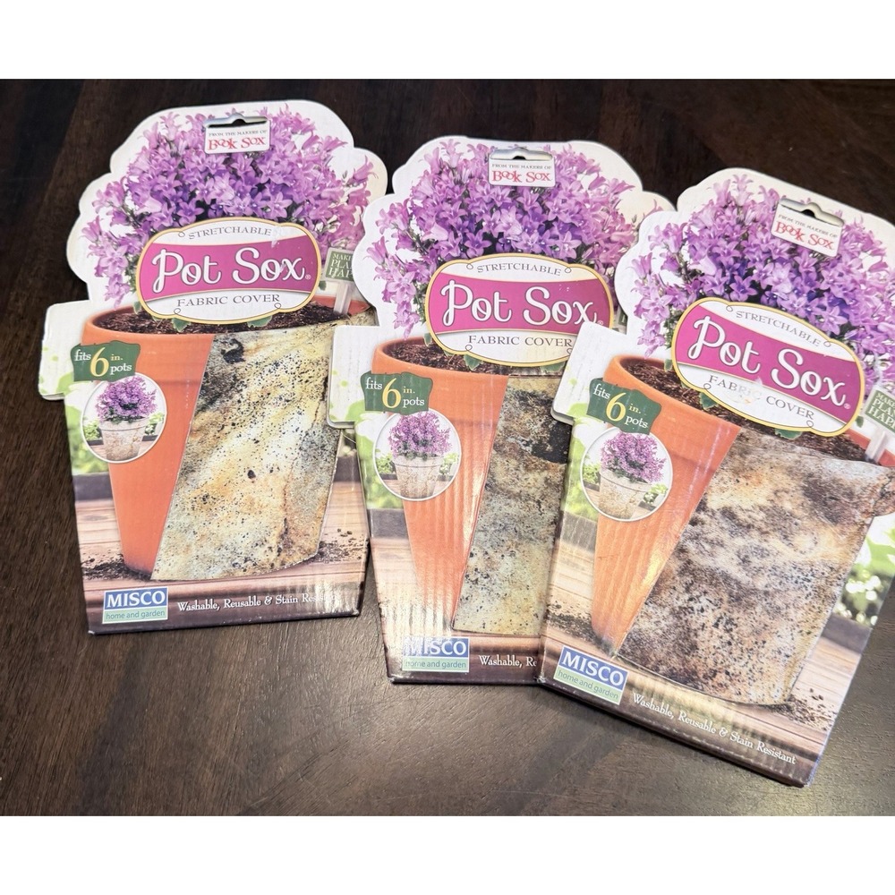 Set of 3 Pot Sox  Fabric Cover Fit 6 inch pot